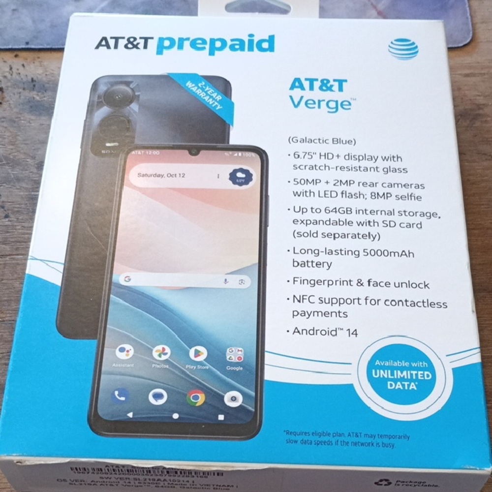AT&T Verge Smartphone - Galactic Blue
